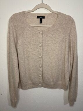 AQUA 100% cashmere Button front Cardigan taupe color size XXL